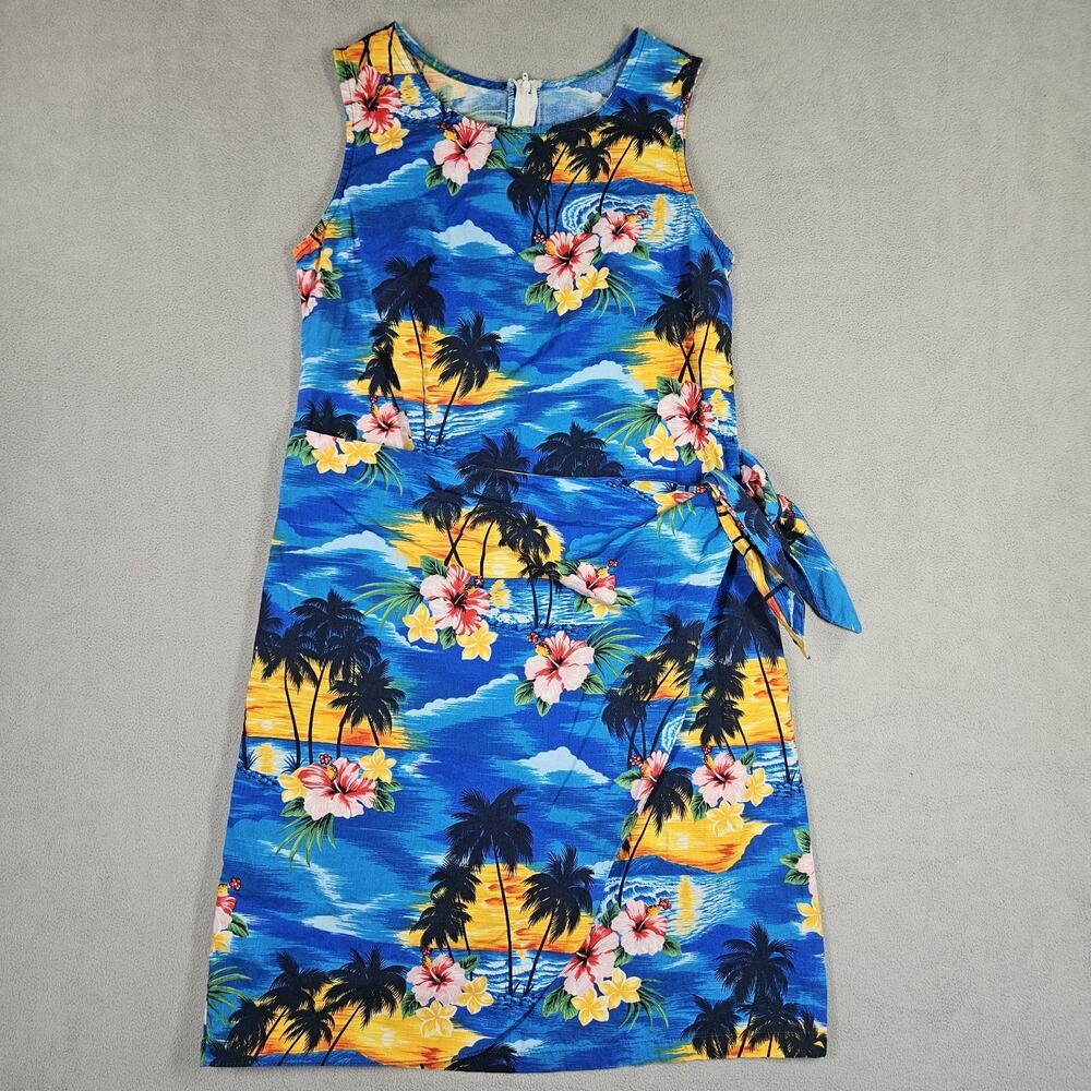 VTG Pacific Legend Hawaiian Dress Small Island Sunset Side Tie‎ Mini Tropical